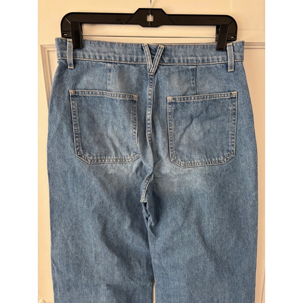 Veronica Beard Grant Wide Leg Extra High Rise Jeans Cape Wash 29 Patch Pocket LA - Picture 11 of 14